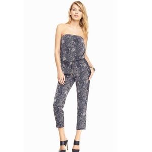 Express Snake Print Strapless Romper